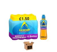 Energy Drink Bottles - Sparkling Glucose Energy Boost Flavoured Drinks - Classic Carbonated Refreshing Drink for Sports, Work, Study & Hydration (Lucozade Sports - Mango & Passion - 500ml x 12Pack)