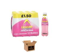 Energy Drink Bottles - Sparkling Glucose Energy Boost Flavoured Drinks - Classic Carbonated Refreshing Drink for Sports, Work, Study & Hydration (500 ml (Pack of 12), Pink Lemonade)
