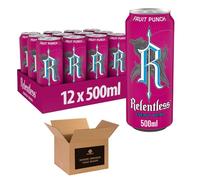 Energy Drink Multipack Cans - 500ml Each - Cherry, Original, Fruit Punch, Guava, Zero Sugar Raspberry - Refreshing Energy Boost for Workouts, Study & Parties (Pack 12, Fruit Punch)