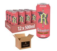Energy Drink Multipack Cans - 500ml Each - Cherry, Original, Fruit Punch, Guava, Zero Sugar Raspberry - Refreshing Energy Boost for Workouts, Study & Parties (Pack 12, Guava Flavour)