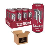 Energy Drink Multipack Cans - 500ml Each - Cherry, Original, Fruit Punch, Guava, Zero Sugar Raspberry - Refreshing Energy Boost for Workouts, Study & Parties (Pack 12, Cherry)