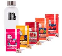 Energy Drink Powder with FREE BOTTLE, Yerba Mate & Guayusa, Ice Tea, Natural Clean Energy, 5hr Energy with Focus Starter Set by Watt Water (25 Servings, White Bottle)