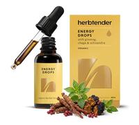Energy Drops Organic Herbal Energy Support Drops - Red Panax Ginseng, Siberian Ginseng, Chaga & Schisandra Liquid Formula - Fast Absorption Vitality Support for Natural Energy - 30ml