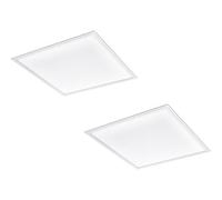 Energy Efficient 2 Pack 595mm Flush Ceiling Panel Lights - Modern White Square Led 40W 4000K