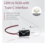 Energy Efficient 220V to 5V 2A Power Adapter for Wireless Cameras with Overload Protection (Type-C port)
