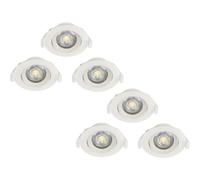 2 PACK 3 PACK Flush Adjustable Ceiling Downlight White Plastic 5W LED