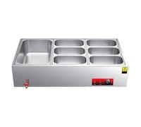 Energy Efficient Commercial Food Warmer - Heavy-Duty, Large Capacity Stainless Steel Buffet Server, The Solution for Restaurants & Catering Services(E6-103x57x24cm)