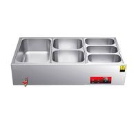 Energy Efficient Commercial Food Warmer - Heavy-Duty, Large Capacity Stainless Steel Buffet Server, The Solution for Restaurants & Catering Services(E5-103x57x24cm)