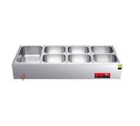 Energy Efficient Commercial Food Warmer - Heavy-Duty, Large Capacity Stainless Steel Buffet Server, The Solution for Restaurants & Catering Services(F4-136x57x24cm)