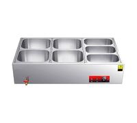 Energy Efficient Commercial Food Warmer - Heavy-Duty, Large Capacity Stainless Steel Buffet Server, The Solution for Restaurants & Catering Services(E7-103x57x24cm)