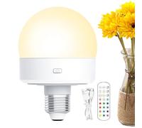 Energy Efficient Light Bulbs - E26 Standard Base Decorative Lamp | 3.5W Warm White Illumination | Dimmable Remote Magnetic Rechargeable Lighting Replacement Hotel Cafe Dorm