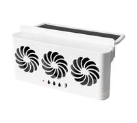 Energy Efficient Solar Powered Car Fan For Radiator And Cabin Air Circulation With Elimination Function(White)