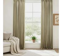 Energy Efficient Solid Privacy ain - 63" Pinch Pleat Light Filtering Drapes for Bedroom, Neutral Brown Rice Color, 1 Panel (W52 x L63) - Enhance t & Sle