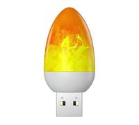 Energy Efficient USB Operated Flame Lamp with Simulation for Night Camping Use and Space Saving Power Flickering Flame Light Safe LED Flame Lamp Homes Pet