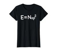 Energy Equals a nap Squared Equation E=Nap2 Value Graphic T-Shirt, Women, Black, M