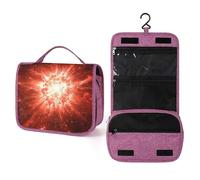 Energy Explosion Travel Toiletry Bag for Women,Hanging Makeup Organizer with Hook for Shampoo