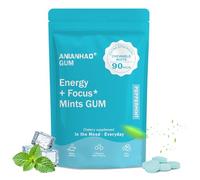 Energy & Focus Peppermint Chewing Gum, Energy & Focus Mints, 90 Count, with B-Vitamins, L-theanine and Natural Caffeine, Sugar-Free Nootropic Cognitive Brain Performance Supplement
