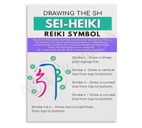 Energy Healing Symbols Poster Spiritual Reiki Art Canvas Wall Decor for Meditation Space(Unframed,16x24inch(40x60cm))