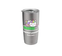 Energy Loading Please Wait Funny Sleeping Cute Unicorn Stainless Steel Insulated Tumbler