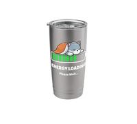 Energy Loading Please Wait Funny Sleeping Dog Cute Animals Stainless Steel Insulated Tumbler