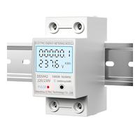 Energy Meter 2P Single Phase Voltage Current Power Consumption Meter Wattmeter LCD Digital Display DIN Rail 230VAC 80A(Reset with Backlight,5-60A)