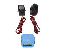 Energy Meter Compatible with For Tuya Platform Featuring Real-Time Voltage Monitoring, Adjustable Alarm Threshold and Clamp-Based Current Input (2CT)