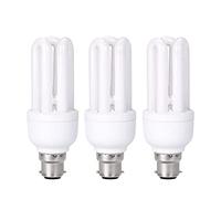 Energy Saving Light Bulbs Bayonet, 3 Pack CFL Low Energy Light Bulbs 11Ẉ=60Ẉ, Daylight Bulbs 6400K, 660 Lumens, BC/ B22 Cap, B4U