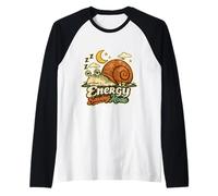 Energy Saving Mode Snail Funny Slow Life Vintage Snail Raglan Baseball Tee