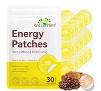 Energy Support Transdermal Wellness Patches - Herbal Extract Focus & Vitality Patch for Men & Women, Caffeine + Red Ginseng, 30 Patches (30)