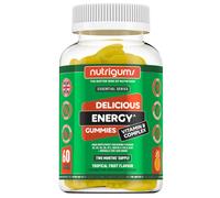 Energy Vitamin B Complex Gummy | Tropical Fruit Flavour | 60 Vegan Gummies | Vitamins B2, B3, B5, B6, B12 & Folic Acid with Zinc and Iodine | Energy