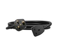 EnergyPro 1m Reinforced Extension Lead with 1 Socket - 13A Flame-Retardant Power Strip, Pure Copper Wire, UK Safety Fuse, for Home Office Garden Travel - Black
