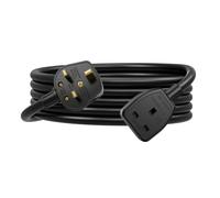 EnergyPro 5m Reinforced Extension Lead with 1 Socket - 13A Flame-Retardant Power Strip, Pure Copper Wire, UK Safety Fuse, for Home Office Garden Travel - Black