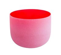 ENERGYSOUND 432 Hz Perfect Pitch C Root Chakra Red Colored Frosted Quartz Crystal Singing Bowl 10 inch(25 cm) mallet &O-ring included