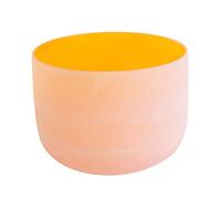 ENERGYSOUND 432Hz Perfect Pitch D Sacral Chakra Orange Color Frosted Quartz Crystal Singing Bowl 10 inch (25 cm) mallet &O-ring included