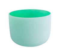 ENERGYSOUND 432Hz Perfect Pitch F Heart Chakra Green Colored Frosted Quartz Crystal Singing Bowl 10 inch(25 cm) mallet &O-ring included