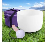 ENERGYSOUND 528Hz Solfeggio Frequency Chakra Frosted Quartz Crystal Singing Bowl 8 inch (20 cm) + case bag