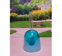 ENERGYSOUND Blue Color Alchemy Solid Handle Clear G Throat Chakra Quartz Crystal Singing Bowl 5.5 inch