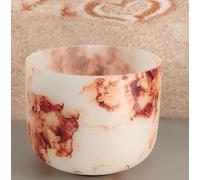 ENERGYSOUND Brwon Stone Pattern Design Frosted 432 Hz A 3rd Eye Chakra Quartz Crystal Singing Bowl 8 inch(20 cm) Sound Healing & Yoga Meditation