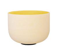 ENERGYSOUND Crystal Singing Bowl 432 Hz E Solar Plexus Chakra Yellow Frosted Quartz Singing Bowl 10 inch (25 cm)