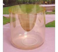 ENERGYSOUND E Solar Plexus Chakra,Misty Yellow Clear Crystal Singing Bowl, Quartz Sound Bowl 9 inch