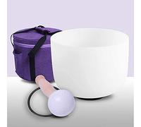 ENERGYSOUND Frosted G Throat Chakra Quartz Crystal Singing Bowl 8 inch (20 cm)+Mallet &O-ring