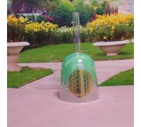 ENERGYSOUND Green Alchemy Solid Handle Clear F Heart Chakra Pattern Quartz Crystal Singing Bowl 6 inch