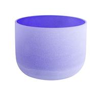 ENERGYSOUND Purple Color 8 inch B Crown Chakra 4th Octave Frosted Quartz Crystal Singing Bowl