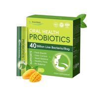 Eneriwell Oral Health Probiotics, Teeth, Gums & Fresh Breath, Bad Breath Prevention, Bad Breath Treatment for Adults, Prebiotic for Gut Health for Women & Men, 30packets, Dietary, Travel Size