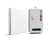 Enerj 1 Gang Wireless Kinetic Switch + Dimmable & WiFi Receiver Bundle Kit Wireless Gang Switch, Installation-Easy, Battery-Free Wall On/Off Switch Outdoor Waterproof IP55 Wireless Kinetic Switch