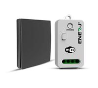 Enerj 1 Gang Wireless WIFI & Dimmable Kinetic Switch and Receiver Black Body, Easy to Install Kinetic Switch Kit, Battery Free for Wall On/Off Switch IP65 Waterproof for Outdoor and Indoor Usage