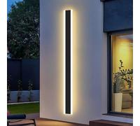 ENERJ 120cm Modern Outdoor LED Wall Light - 28W CCT Tunable & Dimmable Linear Sconce, IP65 Waterproof, Remote Control, Matte Black Architectural Lamp for Garden, Patio & Walkway [1.2m Length]