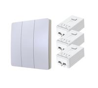 ENERJ 3 Gang Wireless Kinetic Switch (white body) + 3 x 500W RF receiver