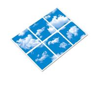 ENERJ 6 Pack 3D LED Sky Ceiling Panels 60x60cm, 40W 6000K Cool White Daylight Cloud Effect Light, Drop Ceiling Grid Tile for Office, Hospital & Sensory Room (2200lm per Panel)