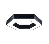 ENERJ Modern Hexagon LED Pendant Light, 25W 6500K Daylight, Hanging Ceiling Lamp, Black Minimalist Geometric Chandelier for Kitchen Island, Dining Room, Living Room, Office, Hotel